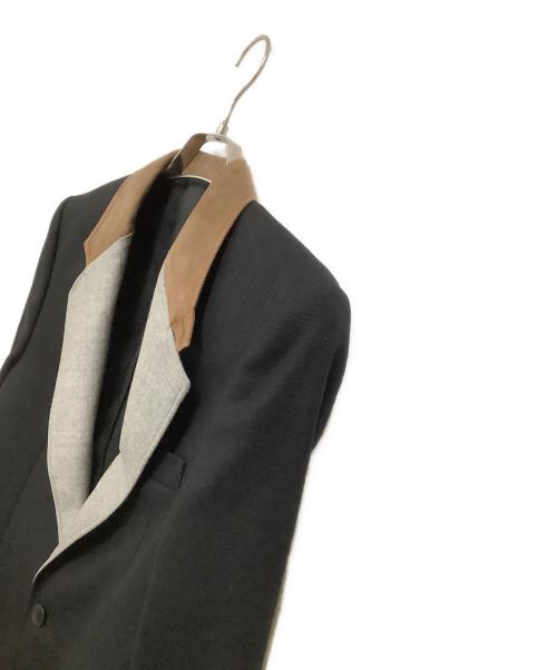 BALENCIAGA（バレンシアガ）BALENCIAGA (バレンシアガ) COMME des GARCONS (コムデギャルソン) 2Bウールジャケット ブラック×グレー サイズ:44の古着・服飾アイテム