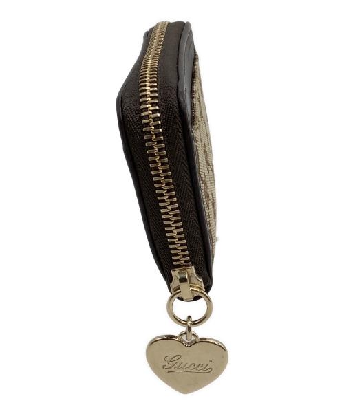 GUCCI（グッチ）GUCCI (グッチ) キーリング付きコインケース グッチシマ ブラウンの古着・服飾アイテム