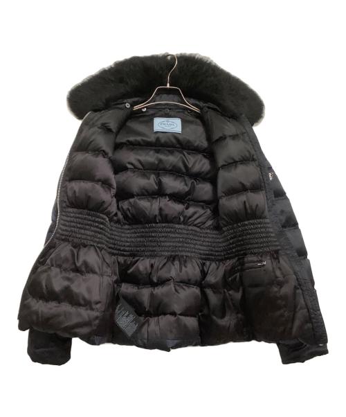 PRADA（プラダ）PRADA (プラダ) ファーウェストシェイプダウンジャケット ネイビー サイズ:38の古着・服飾アイテム