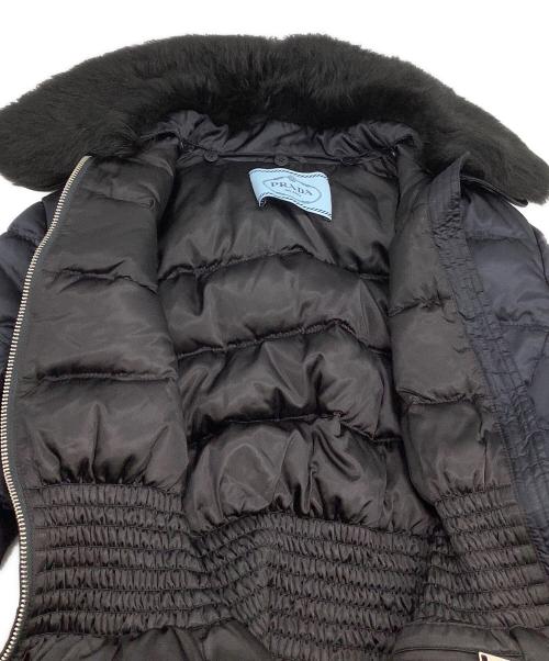 PRADA（プラダ）PRADA (プラダ) ファーウェストシェイプダウンジャケット ネイビー サイズ:38の古着・服飾アイテム