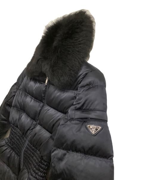 PRADA（プラダ）PRADA (プラダ) ファーウェストシェイプダウンジャケット ネイビー サイズ:38の古着・服飾アイテム