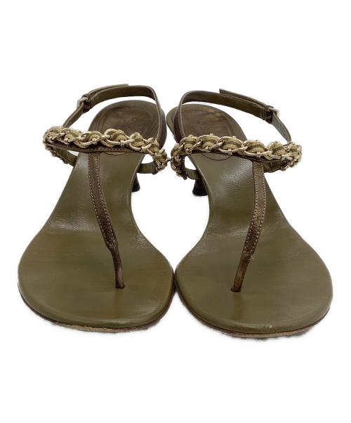 GUCCI（グッチ）GUCCI (グッチ) ヒールサンダル グリーン サイズ:36Cの古着・服飾アイテム