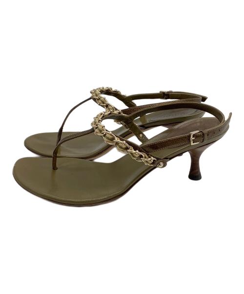 GUCCI（グッチ）GUCCI (グッチ) ヒールサンダル グリーン サイズ:36Cの古着・服飾アイテム