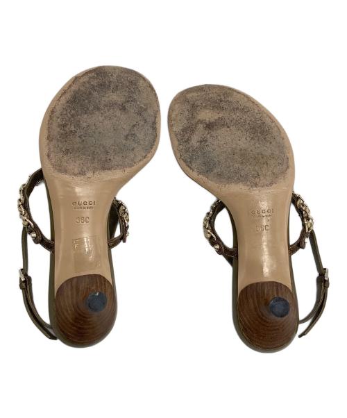 GUCCI（グッチ）GUCCI (グッチ) ヒールサンダル グリーン サイズ:36Cの古着・服飾アイテム