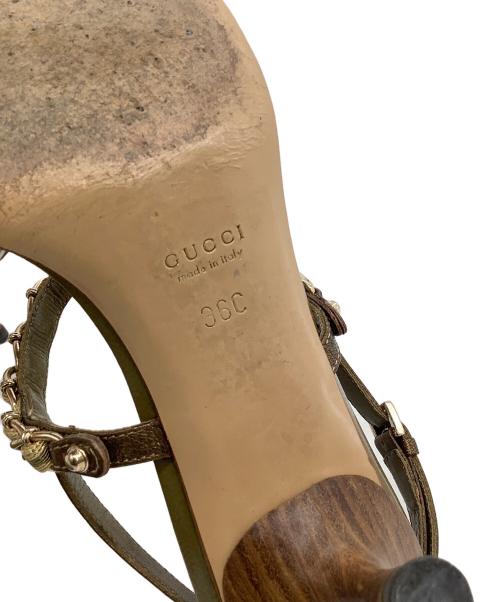 GUCCI（グッチ）GUCCI (グッチ) ヒールサンダル グリーン サイズ:36Cの古着・服飾アイテム