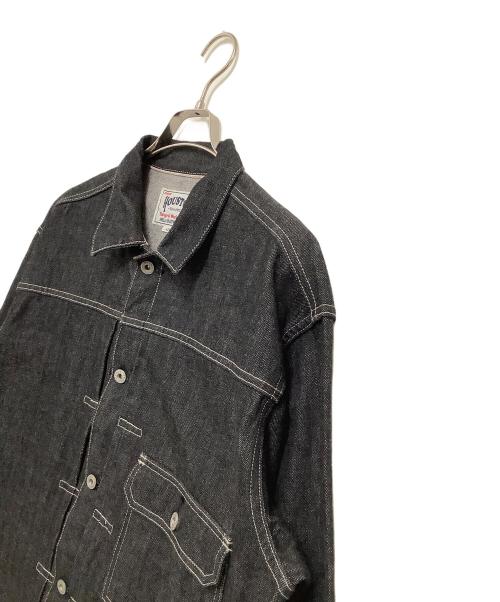 HOUSTON（ヒューストン）HOUSTON (ヒューストン) デニムジャケット ブラック サイズ:42Rの古着・服飾アイテム