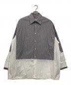 MM6 Maison Margielaエムエムシックスメゾンマルジェラ）の古着「ロングスリーブシャツ」｜グレー×ホワイト