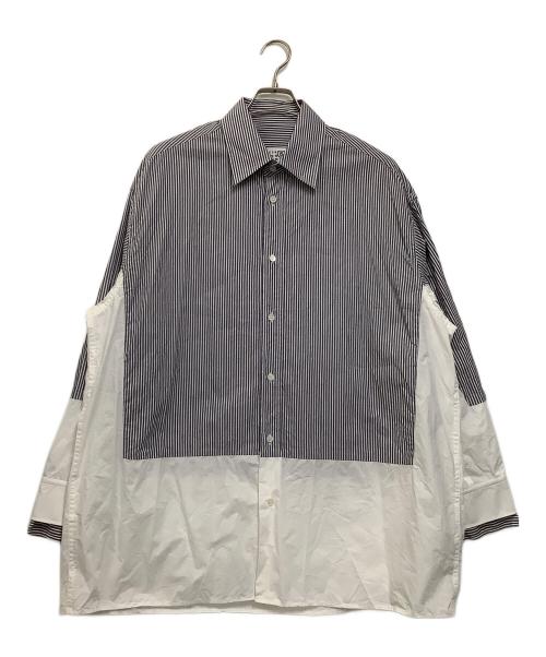 MM6 Maison Margiela（エムエムシックスメゾンマルジェラ）MM6 Maison Margiela (エムエムシックス メゾンマルジェラ) ロングスリーブシャツ グレー×ホワイト サイズ:Sの古着・服飾アイテム