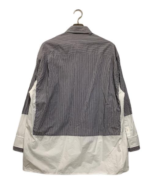 MM6 Maison Margiela（エムエムシックスメゾンマルジェラ）MM6 Maison Margiela (エムエムシックス メゾンマルジェラ) ロングスリーブシャツ グレー×ホワイト サイズ:Sの古着・服飾アイテム