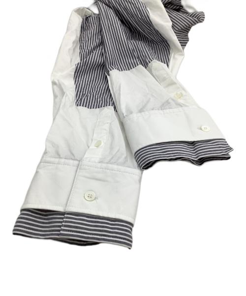 MM6 Maison Margiela（エムエムシックスメゾンマルジェラ）MM6 Maison Margiela (エムエムシックス メゾンマルジェラ) ロングスリーブシャツ グレー×ホワイト サイズ:Sの古着・服飾アイテム