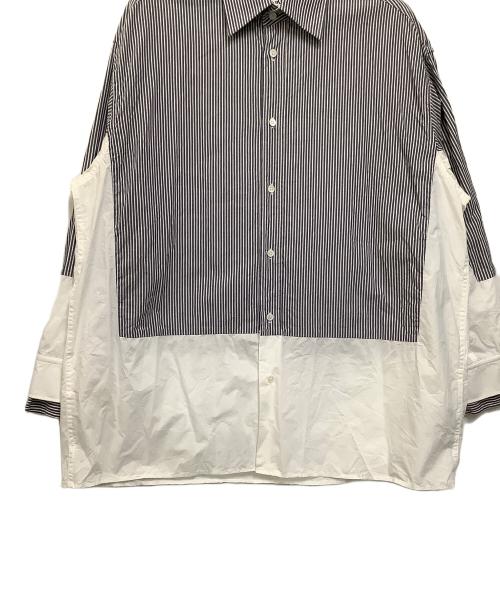 MM6 Maison Margiela（エムエムシックスメゾンマルジェラ）MM6 Maison Margiela (エムエムシックス メゾンマルジェラ) ロングスリーブシャツ グレー×ホワイト サイズ:Sの古着・服飾アイテム