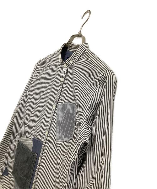 JUNYA WATANABE MAN（ジュンヤワタナベマン）JUNYA WATANABE MAN (ジュンヤワタナベマン) ボタンダウンシャツ ホワイト×グレー サイズ:XSの古着・服飾アイテム