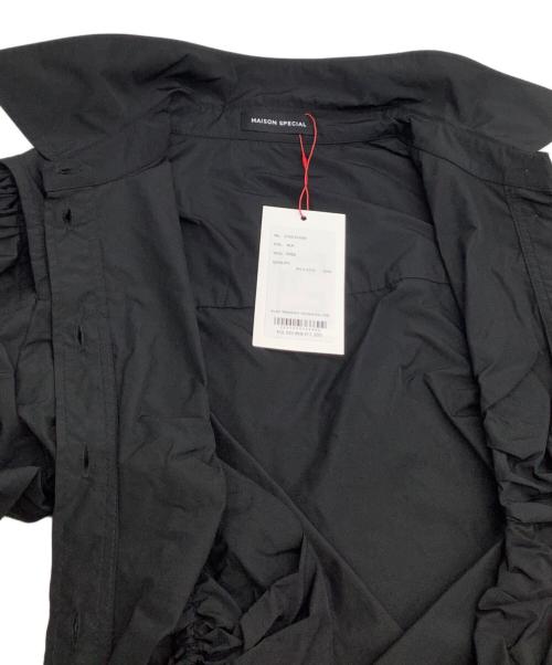 MAISON SPECIAL（メゾンスペシャル）MAISON SPECIAL (メゾンスペシャル) パフショルダー2WAYタフタシャツ ブラック サイズ:free 未使用品の古着・服飾アイテム