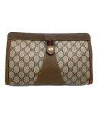 GUCCIグッチ）の古着「クラッチバッグ　OLD GUCCI　GGスプリーム　」｜ベージュ×ブラウン