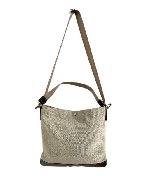 WILDSWANS（ワイルドスワンズ）WILDSWANS (ワイルドスワンズ) 2WAYショルダーバッグ アイボリー×ブラウンの古着・服飾アイテム