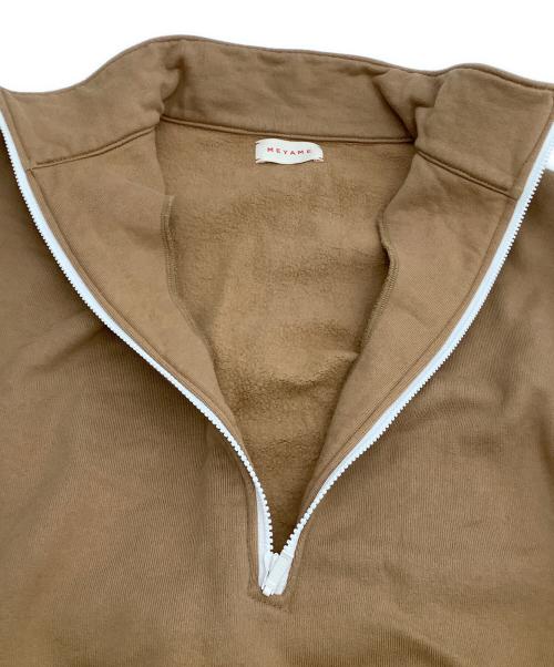 MEYAME（メヤメ）MEYAME (メヤメ) ハーフジップスウェット ブラウン サイズ:freeの古着・服飾アイテム