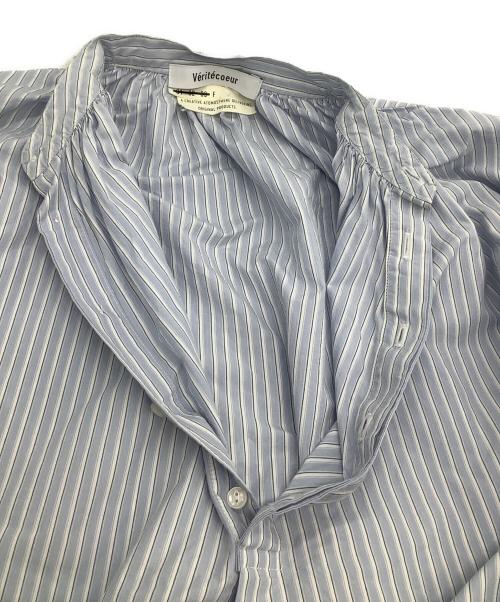 Veritecoeur（ヴェリテクール）Veritecoeur (ヴェリテクール) ストライプシャツ スカイブルー サイズ:freeの古着・服飾アイテム