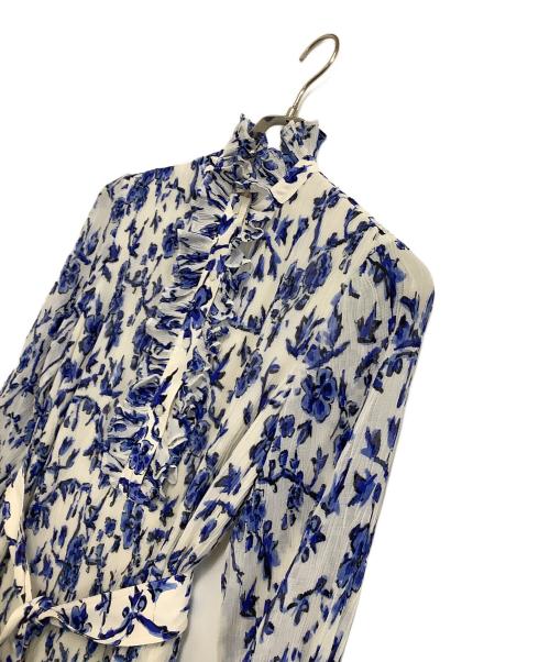 TORY BURCH（トリーバーチ）TORY BURCH (トリーバーチ) プリーツワンピース ホワイト×ブルー サイズ:00の古着・服飾アイテム
