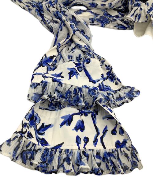 TORY BURCH（トリーバーチ）TORY BURCH (トリーバーチ) プリーツワンピース ホワイト×ブルー サイズ:00の古着・服飾アイテム