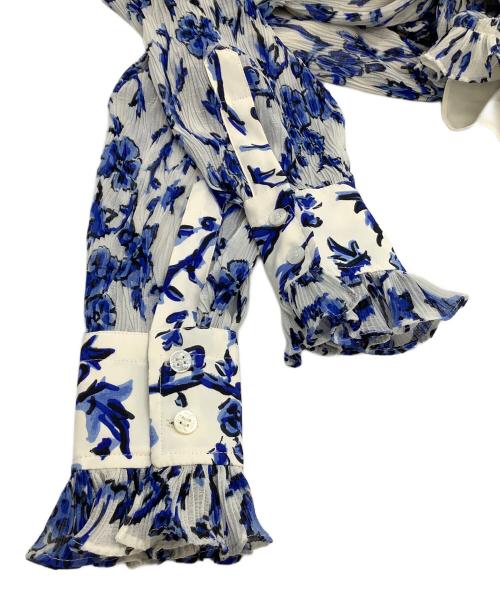 TORY BURCH（トリーバーチ）TORY BURCH (トリーバーチ) プリーツワンピース ホワイト×ブルー サイズ:00の古着・服飾アイテム