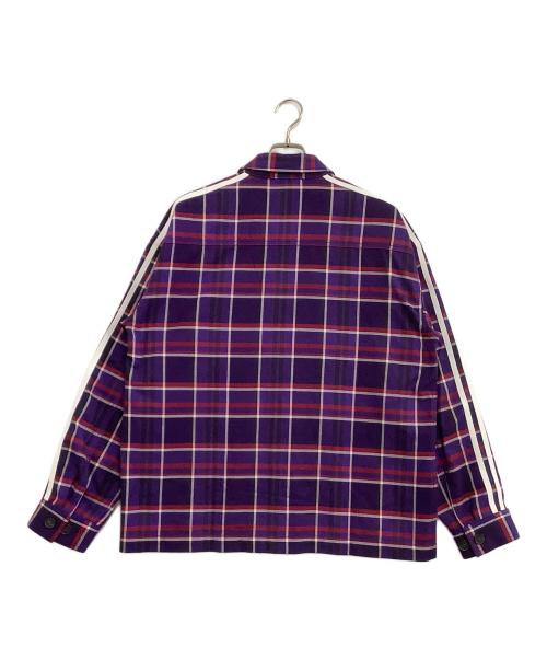 adidas（アディダス）adidas (アディダス) KORN (コーン) オーバーサイズシャツ パープル サイズ:Lの古着・服飾アイテム