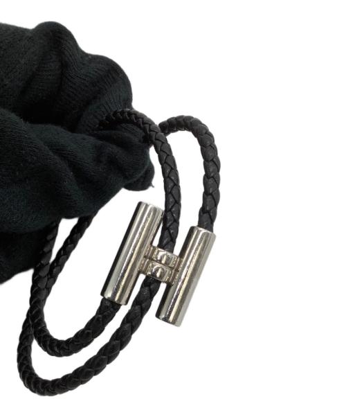 HERMES（エルメス）HERMES (エルメス) レザーブレスレット ブラックの古着・服飾アイテム