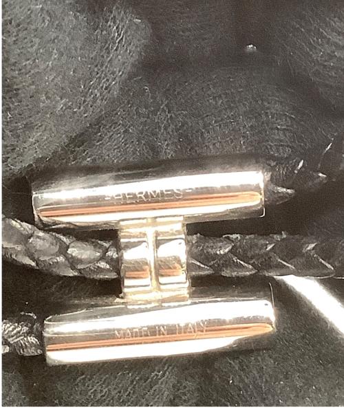 HERMES（エルメス）HERMES (エルメス) レザーブレスレット ブラックの古着・服飾アイテム