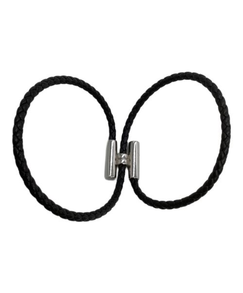 HERMES（エルメス）HERMES (エルメス) レザーブレスレット ブラックの古着・服飾アイテム