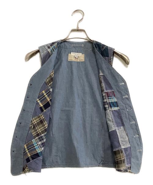Engineered Garments（エンジニアド ガーメンツ）Engineered Garments (エンジニアド ガーメンツ) BEAMS PLUS (ビームスプラス) パッチワークベスト スカイブルー サイズ:XSの古着・服飾アイテム