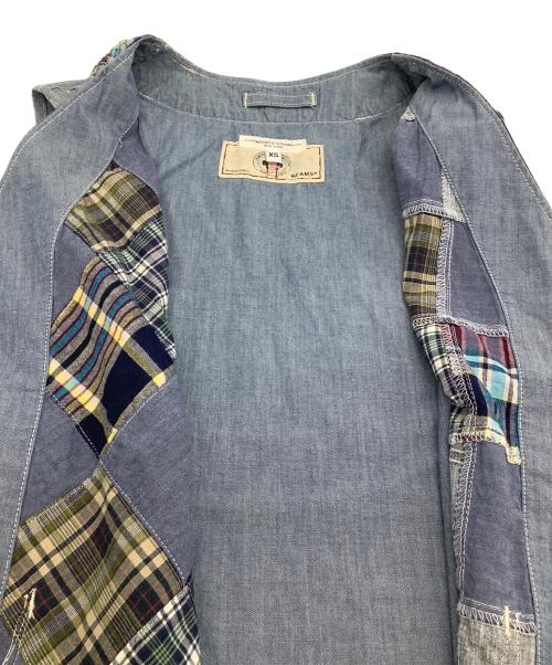 Engineered Garments（エンジニアド ガーメンツ）Engineered Garments (エンジニアド ガーメンツ) BEAMS PLUS (ビームスプラス) パッチワークベスト スカイブルー サイズ:XSの古着・服飾アイテム