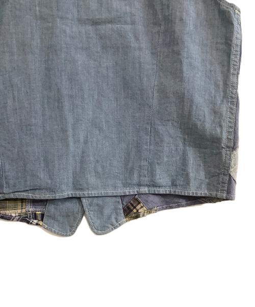 Engineered Garments（エンジニアド ガーメンツ）Engineered Garments (エンジニアド ガーメンツ) BEAMS PLUS (ビームスプラス) パッチワークベスト スカイブルー サイズ:XSの古着・服飾アイテム