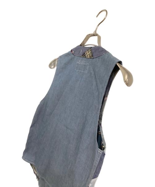 Engineered Garments（エンジニアド ガーメンツ）Engineered Garments (エンジニアド ガーメンツ) BEAMS PLUS (ビームスプラス) パッチワークベスト スカイブルー サイズ:XSの古着・服飾アイテム