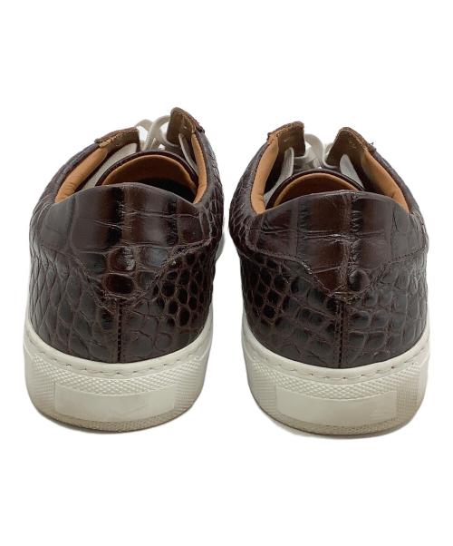 Manovie Toscane（マノヴィエ トスカーナ）Manovie Toscane (マノヴィエ トスカーナ) レザースニーカー クロコダイル ブラウン サイズ:43の古着・服飾アイテム