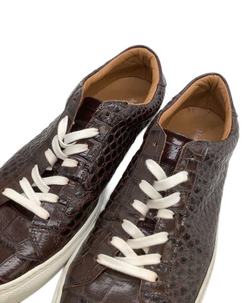 Manovie Toscane（マノヴィエ トスカーナ）Manovie Toscane (マノヴィエ トスカーナ) レザースニーカー クロコダイル ブラウン サイズ:43の古着・服飾アイテム