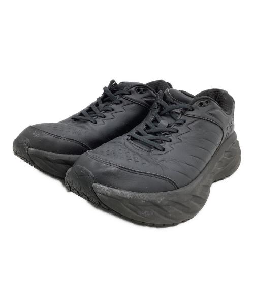 HOKAONEONE（ホカオネオネ）HOKAONEONE (ホカオネオネ) レザースニーカー ブラック サイズ:26.5の古着・服飾アイテム