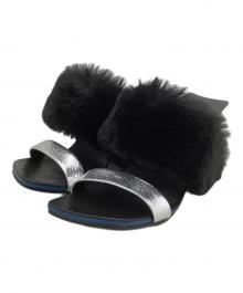 UNITED NUDE（ユナイテッドヌード）の古着「ヒールサンダル Loop Teddy」｜ブラック×ネイビー