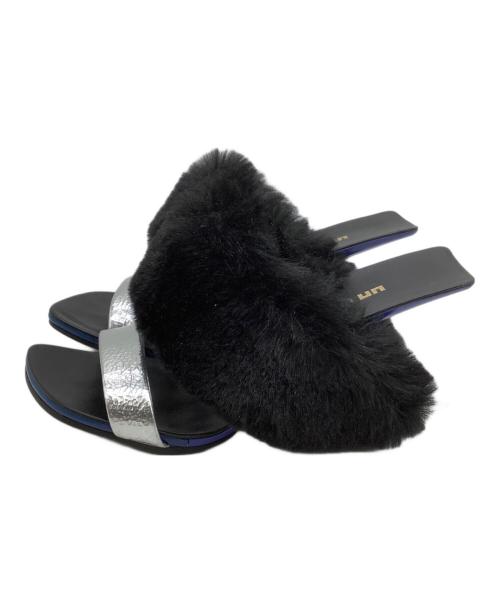 UNITED NUDE（ユナイテッドヌード）UNITED NUDE (ユナイテッドヌード) ヒールサンダル Loop Teddy ブラック×ネイビー サイズ:36の古着・服飾アイテム