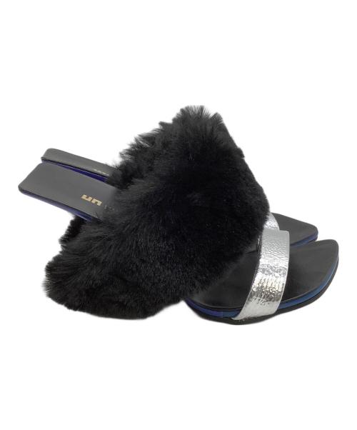 UNITED NUDE（ユナイテッドヌード）UNITED NUDE (ユナイテッドヌード) ヒールサンダル Loop Teddy ブラック×ネイビー サイズ:36の古着・服飾アイテム