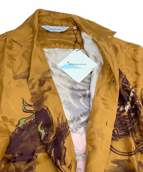 NIPOALOHA（二ポアロハ）NIPOALOHA (二ポアロハ) アロハシャツ SUPER BEAVER 渋谷龍太 龍図 ブラウン サイズ:3の古着・服飾アイテム