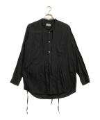 BED J.W. FORDベッドフォード）の古着「バンドカラーシャツ」｜ブラック