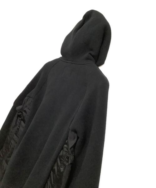sacai（サカイ）sacai (サカイ) ジップパーカー　Sponge Sweat × Nylon Twill Hoodie ブラック サイズ:３の古着・服飾アイテム
