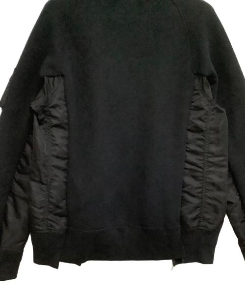 sacai（サカイ）sacai (サカイ) ジップパーカー　Sponge Sweat × Nylon Twill Hoodie ブラック サイズ:３の古着・服飾アイテム