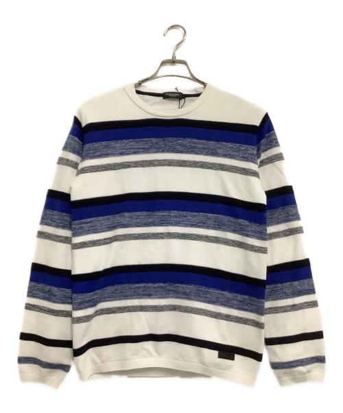 BLACK LABEL CRESTBRIDGE（ブラックレーベル クレストブリッジ）BLACK LABEL CRESTBRIDGE (ブラックレーベル クレストブリッジ) レイヤードニット ホワイト×ブルー サイズ:M 未使用品の古着・服飾アイテム