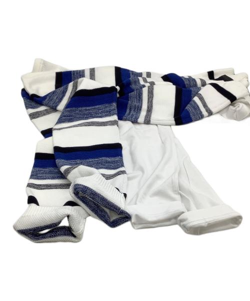 BLACK LABEL CRESTBRIDGE（ブラックレーベル クレストブリッジ）BLACK LABEL CRESTBRIDGE (ブラックレーベル クレストブリッジ) レイヤードニット ホワイト×ブルー サイズ:M 未使用品の古着・服飾アイテム