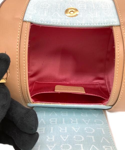 BVLGARI（ブルガリ）BVLGARI (ブルガリ) ワンショルダーバッグ B zero 1 bag detachable スカイブルー×ブラウンの古着・服飾アイテム