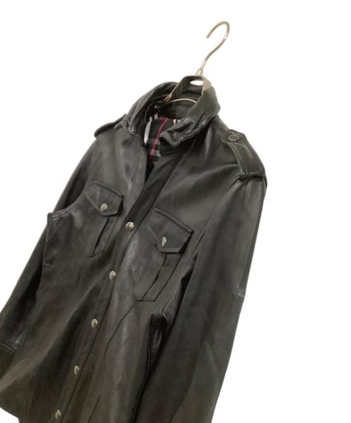 BURBERRY BLACK LABEL（バーバリーブラックレーベル）BURBERRY BLACK LABEL (バーバリーブラックレーベル) ラムレザージャケット ブラック サイズ:Mの古着・服飾アイテム