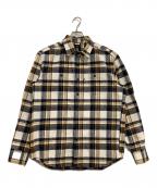 FTCエフティーシー）の古着「チェックシャツ　HEAVY PLAID NEL SHIRT」｜ネイビー×イエロー