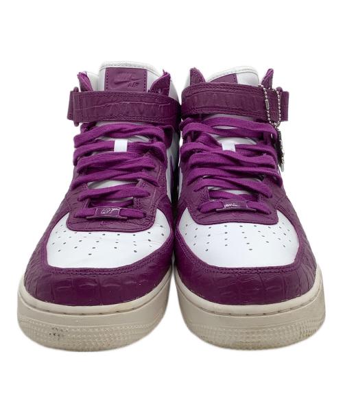 NIKE（ナイキ）NIKE (ナイキ) ミッドカットスニーカー AIR FORCE 1 07 MID L ホワイト×パープル サイズ:28の古着・服飾アイテム