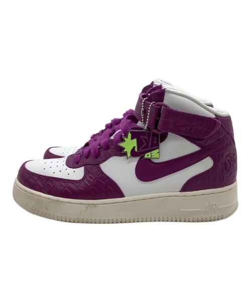 NIKE（ナイキ）NIKE (ナイキ) ミッドカットスニーカー AIR FORCE 1 07 MID L ホワイト×パープル サイズ:28の古着・服飾アイテム