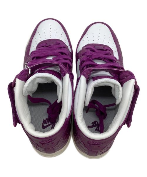 NIKE（ナイキ）NIKE (ナイキ) ミッドカットスニーカー AIR FORCE 1 07 MID L ホワイト×パープル サイズ:28の古着・服飾アイテム